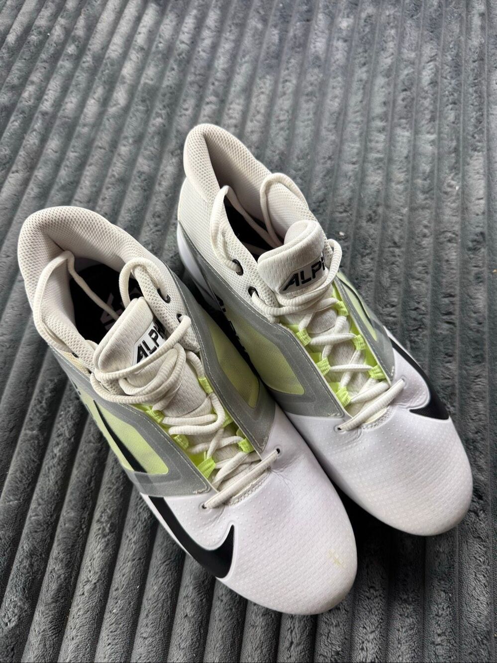 Nike Alpha Men’s Cleats Menace 4 Pro Agility Xpower Football Cleats White Black